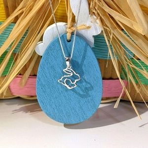 Sterling silver rabbit necklace